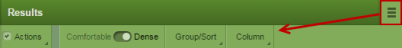 Results List Toolbar Options