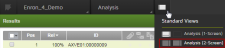 Analysis Page Two-Screen Mode Menu